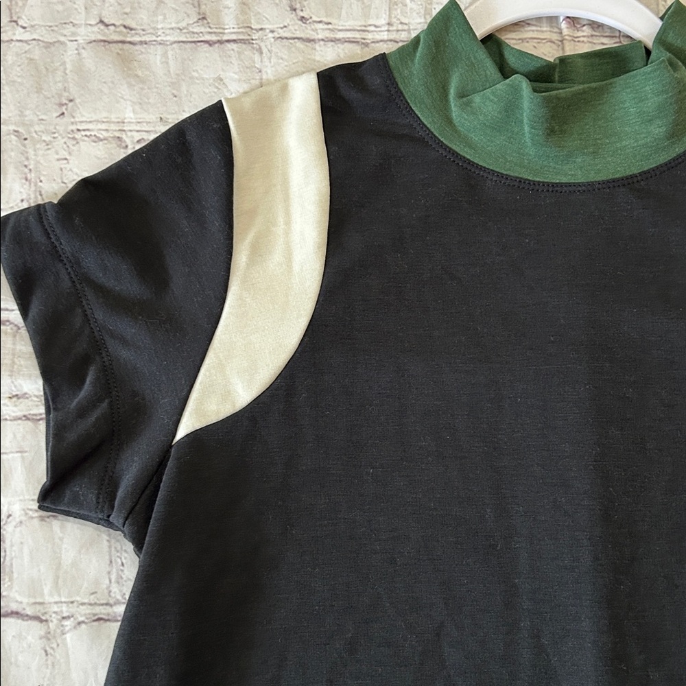 Oiselle Women’s Color-block Mock-neck Retro Sporty Casual Tee Soft Tencel Small - Picture 3 of 5